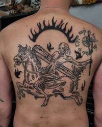 Skeleton on Horse